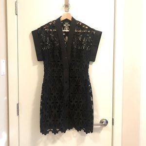 Sandro Short sleeves black Lace Dress NWOT